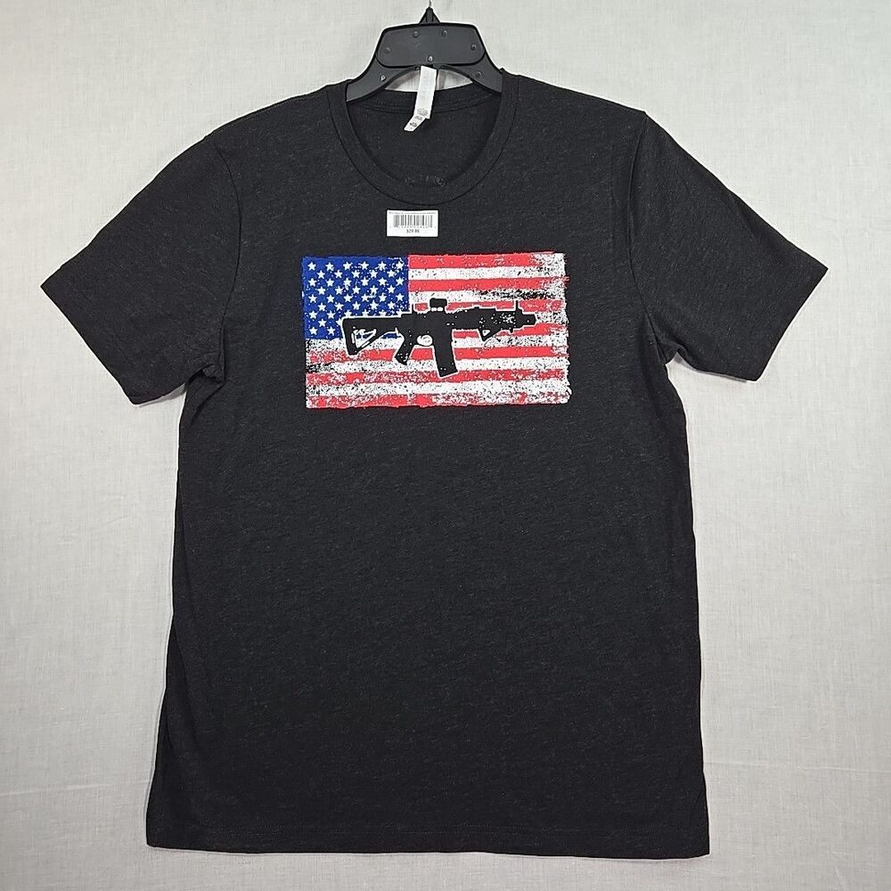 Black Rifle Coffee Company T-Shirt Men's Size Large American Flag AR Gun Patriot